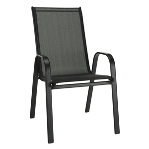 Stohovateľná stolička, tmavosivá/čierna, ALDERA P4, poškodený tovar