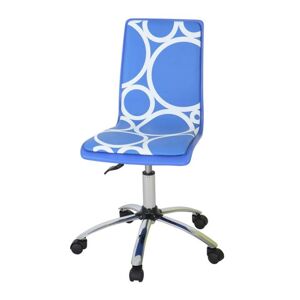 Kancelárske kreslo, preglejka/ekokoža, modrá/biela, AUDRY
