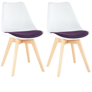 2 kusy, stolička, biela/fialová, DAMARA