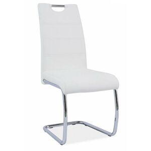 Jedálenská stolička, ekokoža biela/chróm, ABIRA
