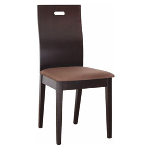 Drevená stolička, wenge/látka tmavohnedá, ABRIL P1, poškodený tovar