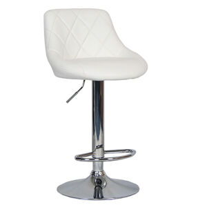 Barová stolička, biela ekokoža/chrómová, MARID, rozbalený tovar