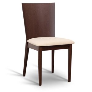 Drevená stolička, orech/látka béžová, DACIA