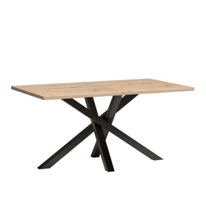 Jedálenský rozkladací stôl, dub artisan/čierna, 160-260x90x75 cm, KOLI