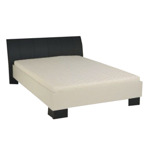 Manželská posteľ, ekokoža čierna/biele lamino, 180x200, TALIA