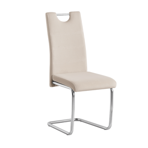 Jedálenská stolička, béžová Dulux Velvet látka/svetlé šitie, ABIRA NEW