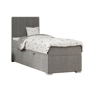 Boxspringová posteľ, jednolôžko, sivá, 80x200, ľavá, AMIS