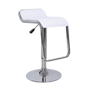Barová stolička, ekokoža biela/chróm, ILANA NEW P1, poškodený tovar