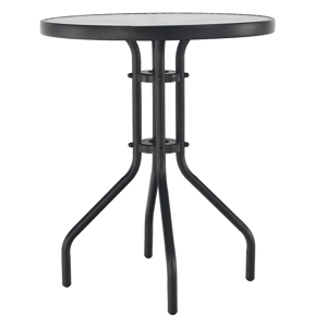 Jedálenský stôl, čiena oceľ/tvrdené sklo, BORGEN TYP 1, R1, rozbalený tovar