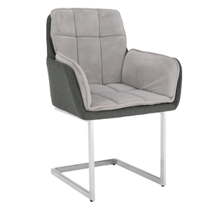 Jedálenská stolička, sivá Velvet látka/látka, CHIMENA RP1, rozbalený tovar