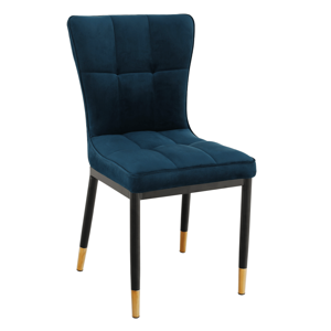 Dizajnová jedálenská stolička, petrolejová Velvet látka, EPONA R1, rozbalený tovar