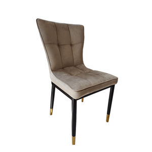 Dizajnová jedálenská stolička, béžová Velvet látka, EPONA