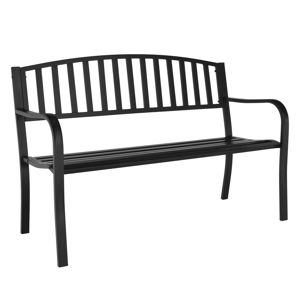Záhradná lavička, čierna, HEBRA, rozbalený tovar