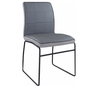 Jedálenská stolička, sivá ekokoža/kov, DEVORA
