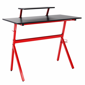 PC stôl/herný stôl, červená/čierna, LATIF RP1, rozbalený tovar