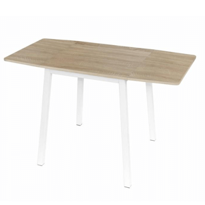 Jedálenský stôl, MDF fóliovaná/kov, dub sonoma/biela, 60-120x60 cm, MAURO P1, poškodený tovar
