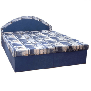 Manželská posteľ, molitánová, modrá/vzor, EDVIN 7 P1, poškodený tovar