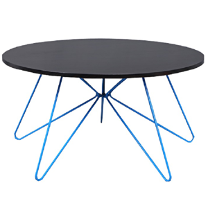 Konferenčný stolík, čierny dub/modrá, MIKKEL, rozbalený tovar