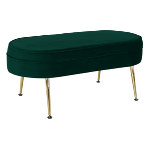 Luxusný taburet, smaragdová Velvet látka/chróm zlatý, Art-deco, NOBLIN NEW TYP 2 RP1, rozbalený tovar