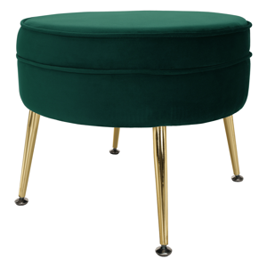 Luxusný taburet, smaragdová Velvet látka/chróm zlatý, Art-deco, NOBLIN NEW TYP 1 RP1, rozbalený tovar