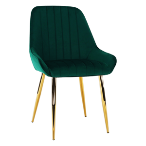 Jedálenská stolička, smaragdová/gold chróm-zlatý, PERLIA P1, poškodený tovar