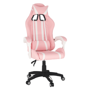 Kancelárske/herné kreslo, ružová/biela, PINKY, rozbalený tovar