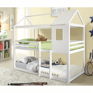 Montessori poschodová posteľ, biela, 90x200, ATRISA, rozbalený tovar