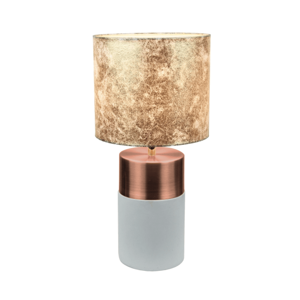 Stolná lampa, sivohnedá/ružovozlatá/zlatá vzor, QENNY TYP 18, poškodený tovar