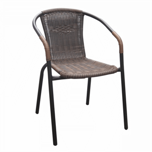 Stohovateľná stolička, hnedá/čierny kov, DOREN P2, poškodený tovar