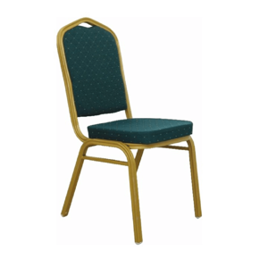 Stohovateľná stolička, zelená/matný zlatý rám, ZINA 2 NEW, tovar 2. triedy