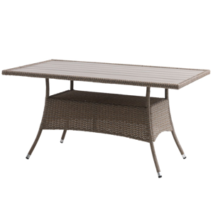 Jedálenský stôl, prírodná/ratan/hliník/artwood, 150cm, STRIB
