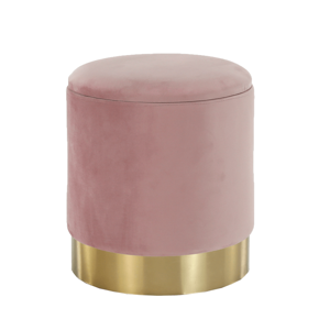 Taburet, ružová Velvet látka/gold chróm-zlatá, ANIZA R1, rozbalený tovar