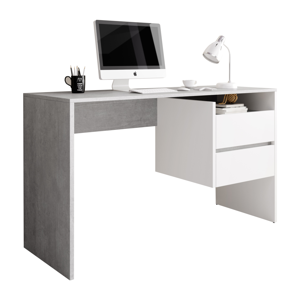 PC stôl, betón/biely mat, TULIO RP1, rozbalený tovar
