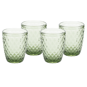 Retro poháre na vodu, 4ks, 240ml, zelená, VERITAS TYP 2