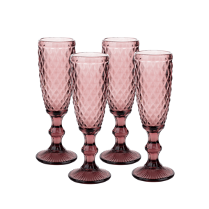 Retro poháre na šampanské, 4ks, 150ml, červená, VERITAS TYP 4